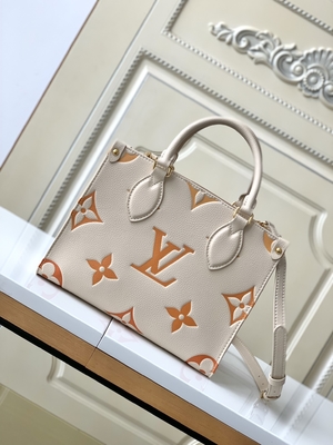 Monograma gigante OnTheGo milímetro Louis Vuitton Messenger Bag For Ipad Mini do açafrão de creme