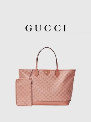 Viagem média do GG Tote Shoulder Bag For Business de Gucci Ophidia da lona cor-de-rosa