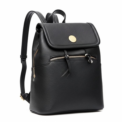 Mochila de designer com duas alças de ombro ajustáveis em couro e forro de microfibra. Prazo de entrega: 7-12 dias úteis