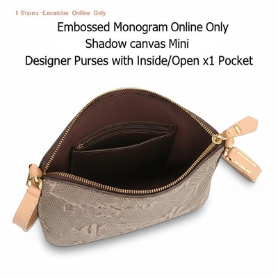 Localização da Loja Online Somente Monograma em Reboco Sombra de tela Mini Bolsas de Designers com dentro/bolso aberto x1
