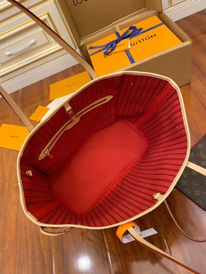 Couro de categoria A italiano cor-de-rosa de Neverfull milímetro da lona do monograma de Louis Vuitton Designer Monogram Bag
