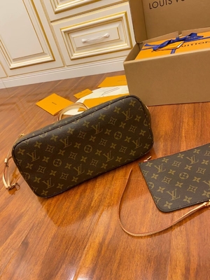Couro de categoria A italiano cor-de-rosa de Neverfull milímetro da lona do monograma de Louis Vuitton Designer Monogram Bag