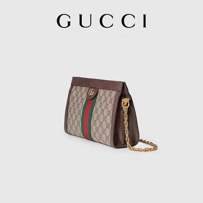 Totalizador bege da lona do GG Ophidia Mini Branded Shoulder Bag Supreme do ébano