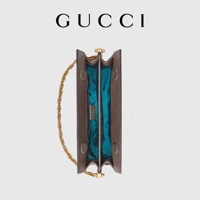 Totalizador bege da lona do GG Ophidia Mini Branded Shoulder Bag Supreme do ébano