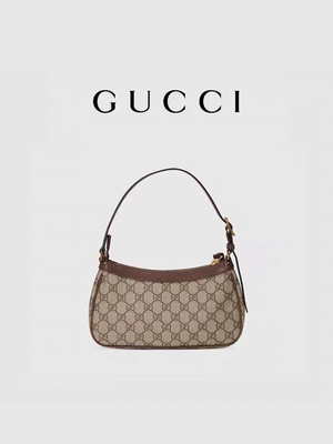 Mala a tiracolo Underarm GUCCI Ophidia do couro supremo pequeno da lona do GG