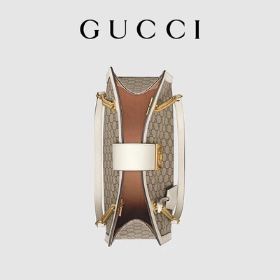 A lona suprema do meio da mala a tiracolo do cadeado do GG Gucci personalizou