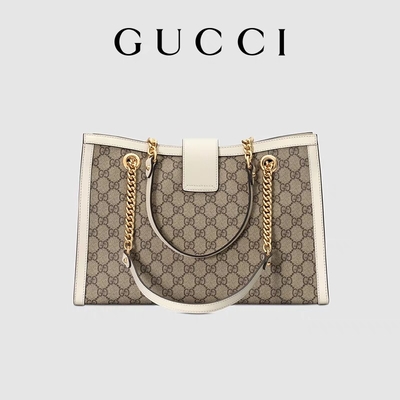 A lona suprema do meio da mala a tiracolo do cadeado do GG Gucci personalizou