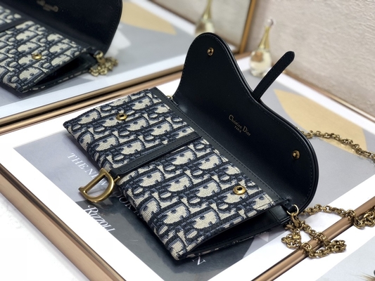 O OEM marcou a sela Dior Oblique Jacquard Pouch Wallet longo