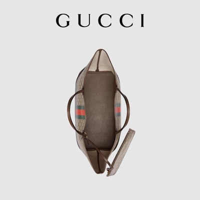 Saco do Brown Gucci Ophidia das mulheres marcadas meio pequeno grande Tote Ebony
