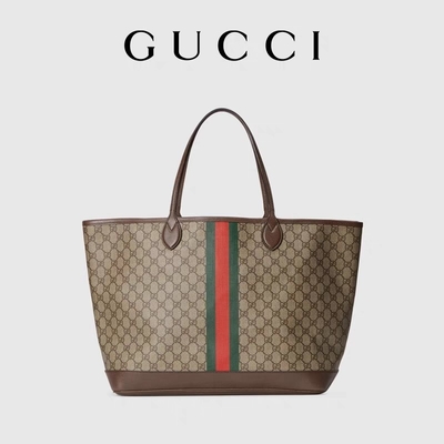 Saco do Brown Gucci Ophidia das mulheres marcadas meio pequeno grande Tote Ebony
