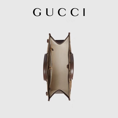 GUCCI marcou a mala a tiracolo GG enorme Tote Bag Camel Men Gentleman