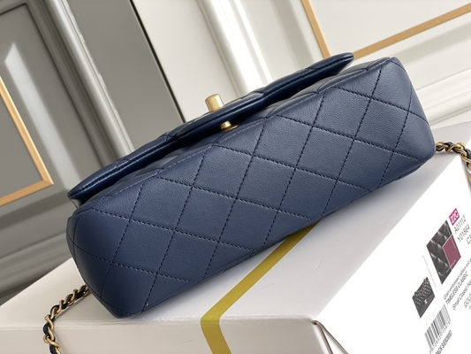 Pele de carneiro Grained de Chanel Mini Retangular Caviar 2020 do caviar &amp; metal goldtone