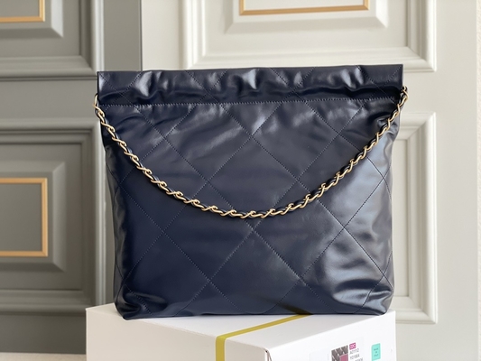 marinha Chanel 22&quot; da pele de bezerro 22S ODM pequeno da bolsa do saco de lixo”