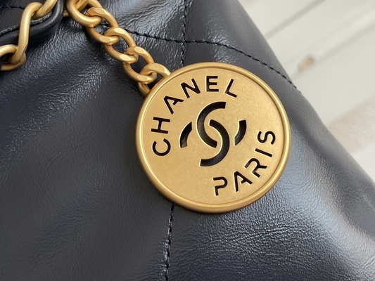 marinha Chanel 22&quot; da pele de bezerro 22S ODM pequeno da bolsa do saco de lixo”