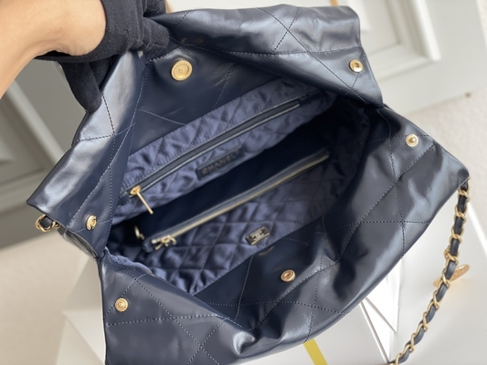 marinha Chanel 22&quot; da pele de bezerro 22S ODM pequeno da bolsa do saco de lixo”