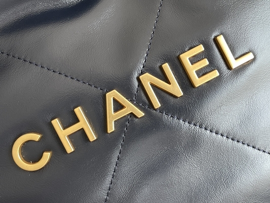 marinha Chanel 22&quot; da pele de bezerro 22S ODM pequeno da bolsa do saco de lixo”
