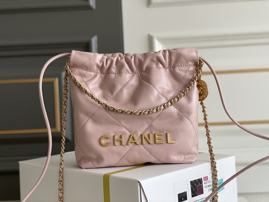 Rosa da pele de bezerro 22S de Chanel Branded Ladies Handbag 22B amarelo preto branco do MINI