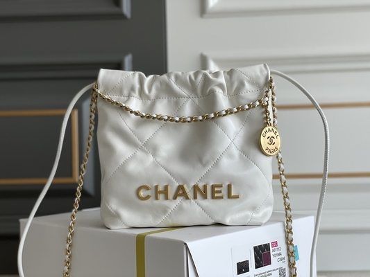Rosa da pele de bezerro 22S de Chanel Branded Ladies Handbag 22B amarelo preto branco do MINI