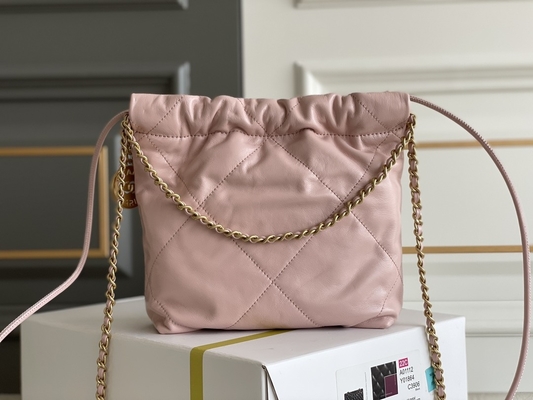 Rosa da pele de bezerro 22S de Chanel Branded Ladies Handbag 22B amarelo preto branco do MINI