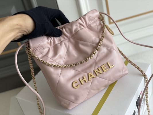 Rosa da pele de bezerro 22S de Chanel Branded Ladies Handbag 22B amarelo preto branco do MINI