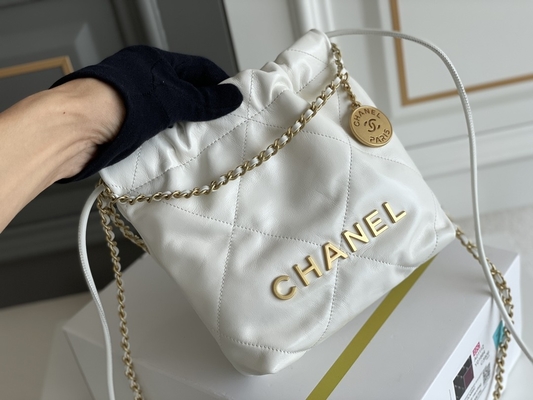 Rosa da pele de bezerro 22S de Chanel Branded Ladies Handbag 22B amarelo preto branco do MINI