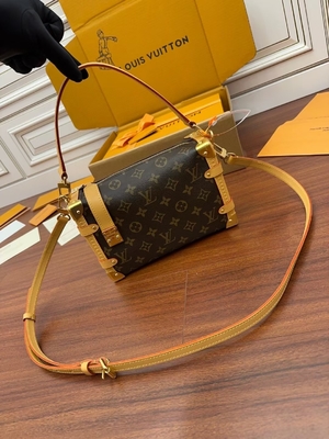 Mala de viagem lateral Presbyopic do saco do PM do monograma do tronco de Louis Vuitton LV da lona de Brown