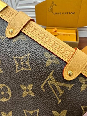 Mala de viagem lateral Presbyopic do saco do PM do monograma do tronco de Louis Vuitton LV da lona de Brown