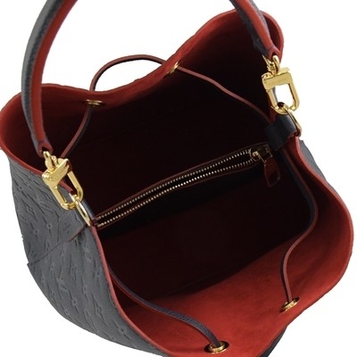 O LV Colorblock marcou senhoras saco da cubeta da bolsa NÉONOÉ milímetro couro Grained