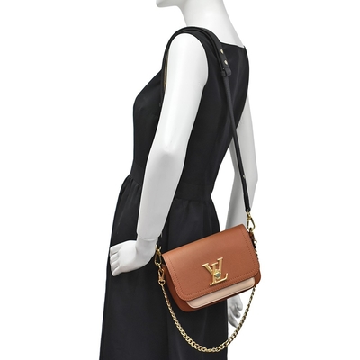 Saco macio Grained Brown de Monogram Bag LV Lockme do desenhista da pele de bezerro