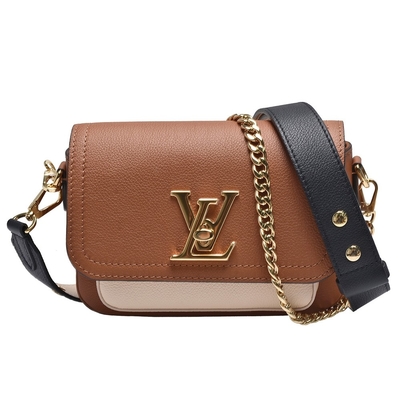 Saco macio Grained Brown de Monogram Bag LV Lockme do desenhista da pele de bezerro