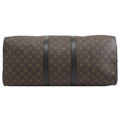 Macassar revestiu a lona LV Keepall BandoulièRe 55 Louis Vuitton M56714