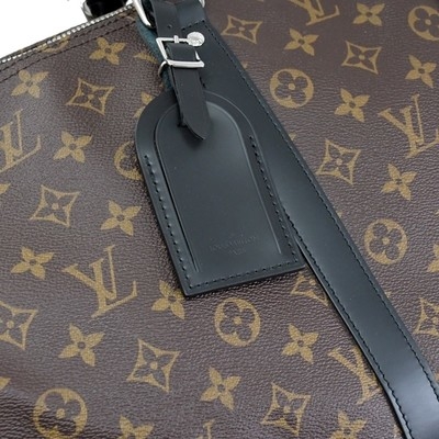 Macassar revestiu a lona LV Keepall BandoulièRe 55 Louis Vuitton M56714