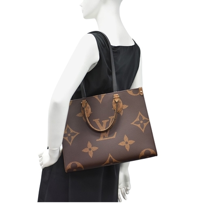 Desenhista reverso Monogram Bag OnTheGo milímetro Louis Vuitton Shopping Bag da lona