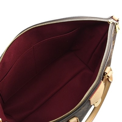 Café escuro revestido monograma de BoéTie milímetro Tote Bag M45987 da lona