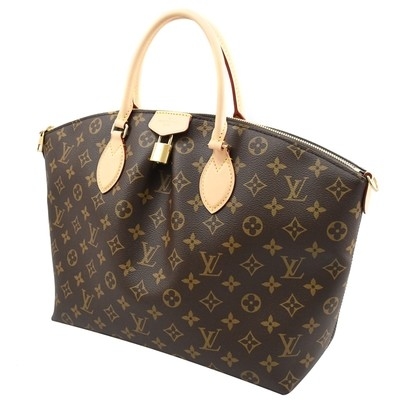 Café escuro revestido monograma de BoéTie milímetro Tote Bag M45987 da lona