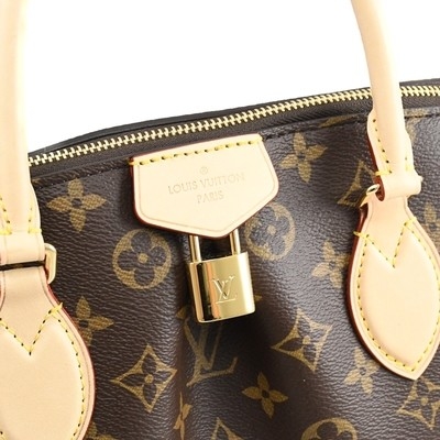 Café escuro revestido monograma de BoéTie milímetro Tote Bag M45987 da lona