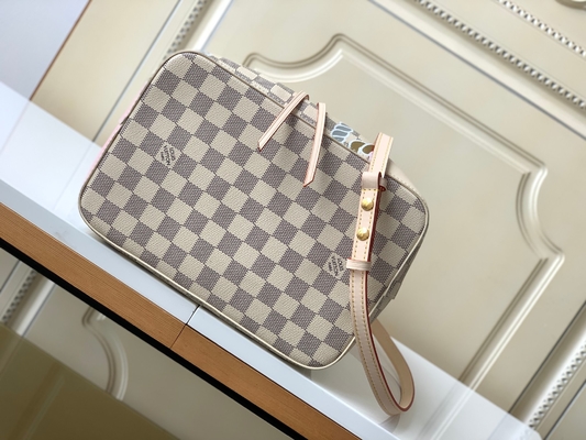 O rosa branco Damier Azur Canvas LV marcou o saco da cubeta de Bag NéONoé milímetro do mensageiro