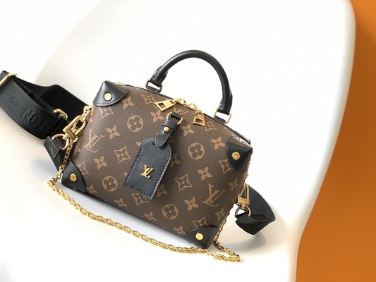 Preto de Brown do monograma de Louis Vuitton Custom Branded Bags pequeno Malle Souple Empreinte