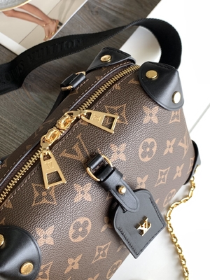 Preto de Brown do monograma de Louis Vuitton Custom Branded Bags pequeno Malle Souple Empreinte
