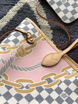 Tahiti limitou sacos marcados feitos sob encomenda Louis Vuitton Neverfull quadriculado milímetro