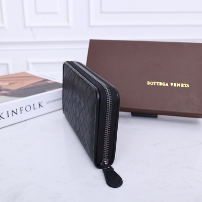 Fecho de correr de couro da carteira da BV Mini Designer Purses Bottega Veneta Intrecciato ao redor