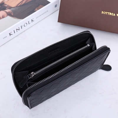 Fecho de correr de couro da carteira da BV Mini Designer Purses Bottega Veneta Intrecciato ao redor
