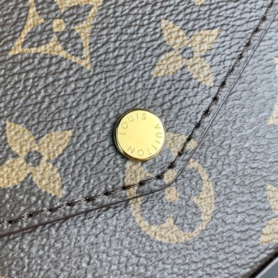 Mini forro fúcsia do LV Felicie Pochette Monogram Bag Wallet