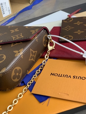Mini forro fúcsia do LV Felicie Pochette Monogram Bag Wallet