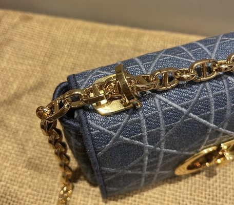 Sarja de Nimes bordada de Mini Designer Purses Dior Caro pequena