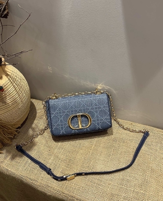 Sarja de Nimes bordada de Mini Designer Purses Dior Caro pequena