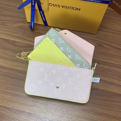 Mola branca do saco de Pochette Felicie LV no monograma Empreinte da cidade