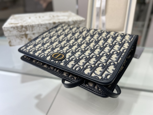 2 em 1 jacquard oblíquo azul do malote de Mini Dior 30 Montaigne