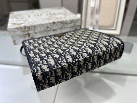 2 em 1 jacquard oblíquo azul do malote de Mini Dior 30 Montaigne