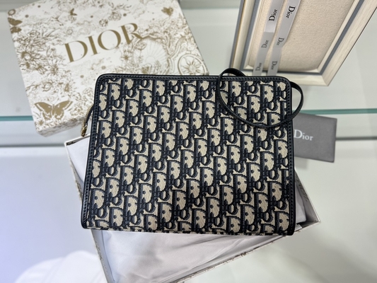 2 em 1 jacquard oblíquo azul do malote de Mini Dior 30 Montaigne